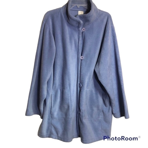 ROAMAN'S Blue Plus Size Plush Fleece Driving Coat Jacket 20W - Picture 1 of 8